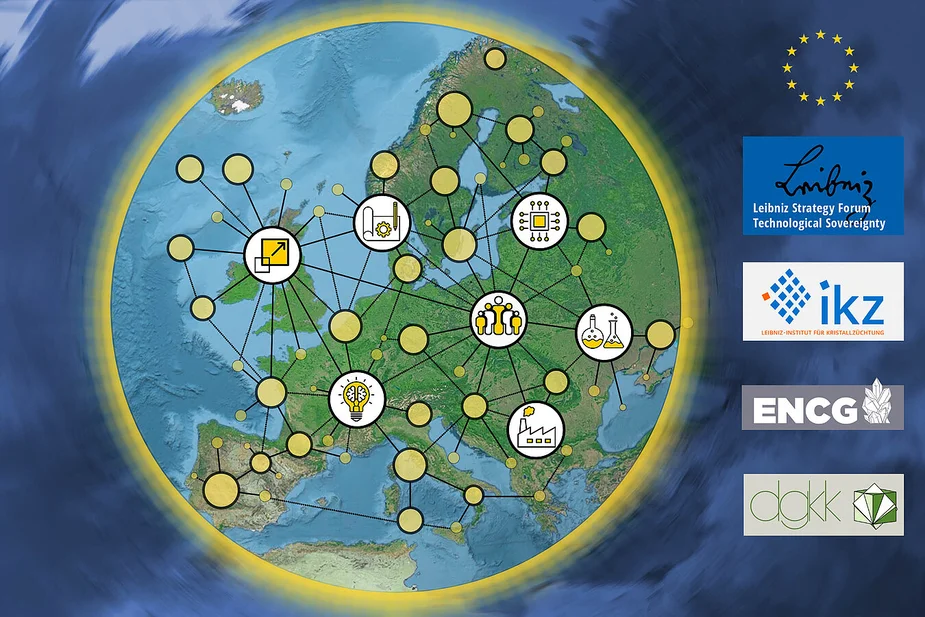 Map: scientific and industrial activities in the field of crystalline materials in the EU © Anne Riemann, IKZ