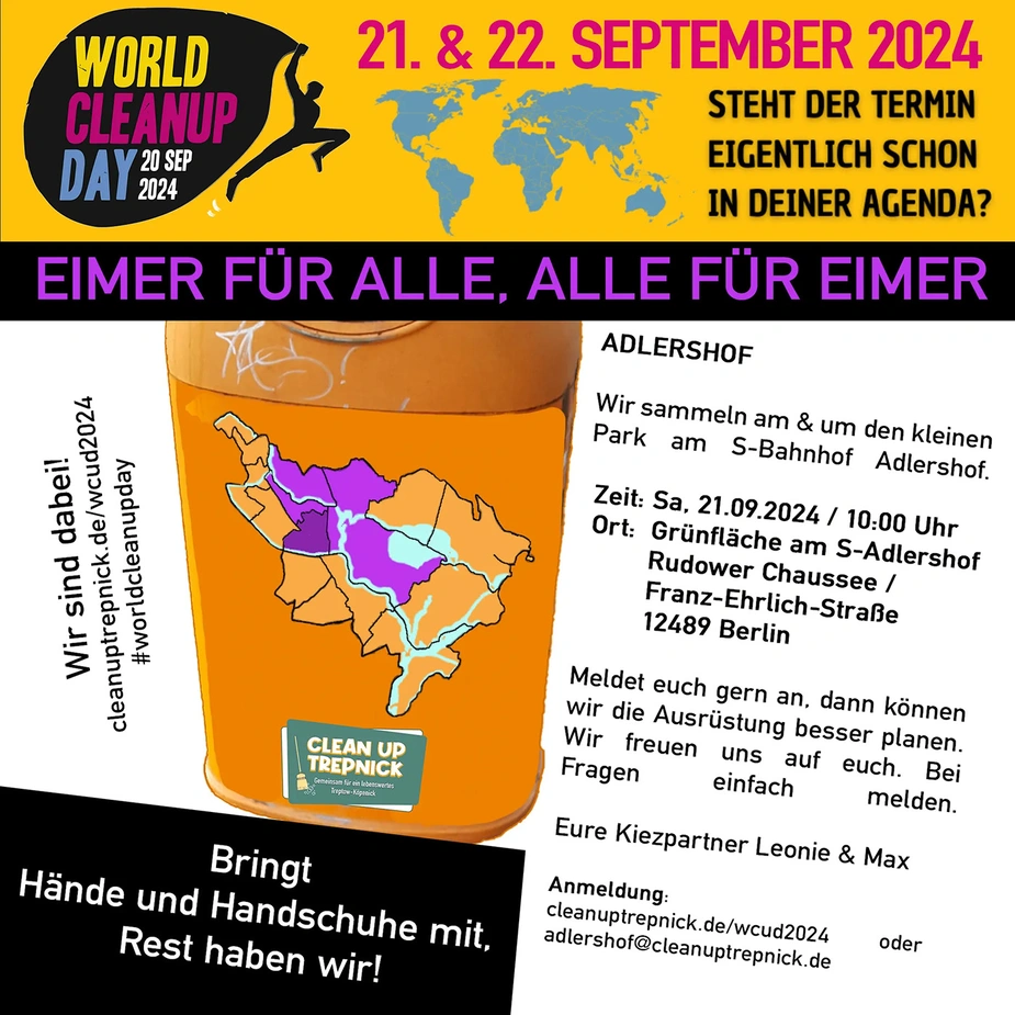 Flyer World Cleanup Day in Adlershof