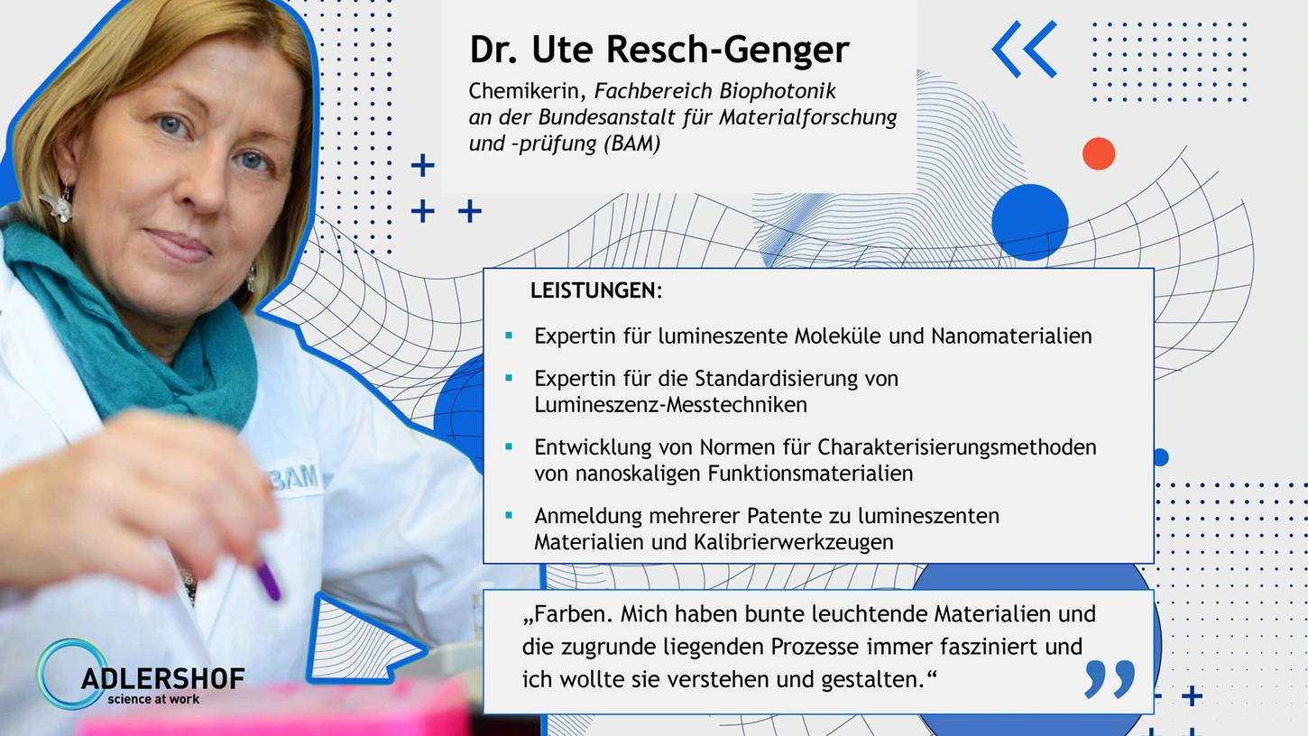 Dr. Ute Resch-Genger, Bundesanstalt für Materialforschung und –prüfung (BAM)