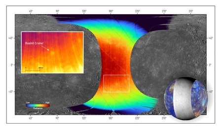 Erste Aufnahmen des Merkur von BepiColombo im Thermalinfrarot